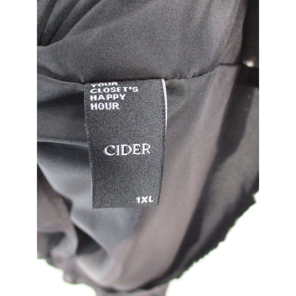 Cider Womens Starry Night Dress 1XL Black Sheer Short Sleeve Empire Waist - Picture 6 of 14